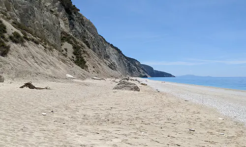 The south side of Egremni Beach