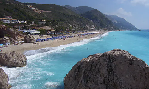Kathisma Beach and the surrounding hills