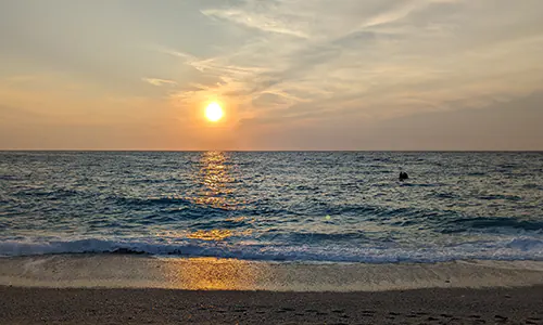 Located on the west side of Lefkada, Kathisma Beach is an ideal spot for watching the sunset
