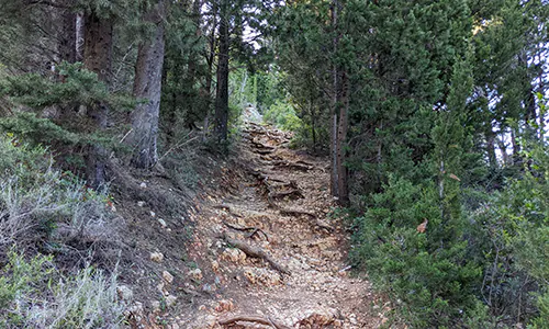 Ascent of the path from the village of Agios Nikitas to Milos Beach